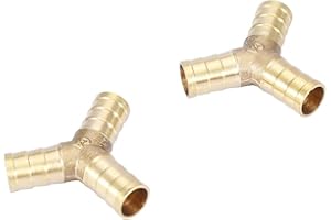 HILITAND 3-Wege-Nadelverbinder aus Messing, T-Schlauchanschluss, Druckluftanschl¨¹sse, Wassergas, 6/8/10/12/14/16 mm (12 mm, 2 St¨¹ck)