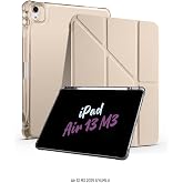iPad Air 13 in&ccedil; 2025 M3 &Ccedil;ip ile Uyumlu Kalem B&ouml;lmeli Standlı Akıllı Fuchsia Trifolding Tablet Kılıfı