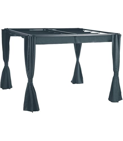Hespéride Gazebo Rettangolare Thira 4x3m - Struttura In Acciaio Epossidico, Colore Ardesia, Dimensioni 296x396x270 Cm