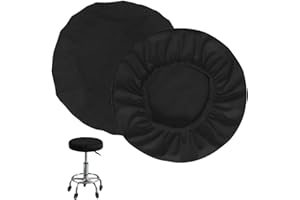 LUMINARYLAIR Juego de fundas de asiento y cojín redondas, lavables y resistentes al polvo, muy elásticas, para silla giratoria y taburete, para hogar y oficina