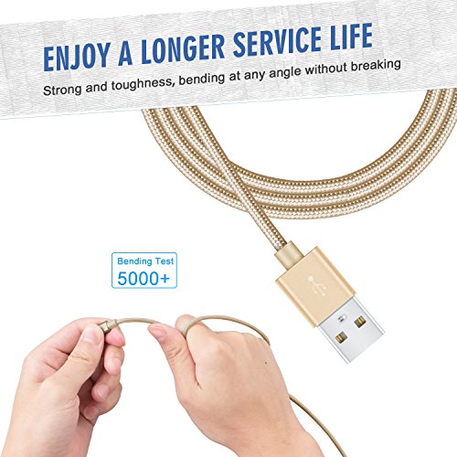 Micro USB Kabel  2-Pack  2m  GlobaLink USB 2 0 Ladekabel Nylon - Lebenslange Garantieserie - f  r Android  Samsung  HTC  Sony  Nexus und mehr - Gold