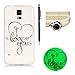 Produktbild für Samsung Galaxy S5 / Galaxy S5 Neo Hülle Silikon Leuchtend,SKYXD Liebe I Love You Muster Zurück Weiche TPU Handy Tasche mit [Handyanhänger + Eingabestifte] Etui Leuchtet im Dunkeln Schutzhülle für Samsung Galaxy S5 / Galaxy S5 Neo Luminous Case Back Cover Skin