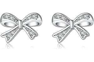 SLUYNZ Solid 925 Sterling Silber winzige Schleife Ohrringe Ohrstecker für Damen Mädchen CZ Bowknot Ohrstecker