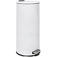 Harbour Housewares 30L Large Kitchen Bin - White Stainless Steel Food Waste Caddy Pedal Bins for Kitchen - Tall Slim Metal Swing Dustbin for Paper, Plastic, Rubbish