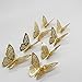 Produktbild Wandsticker Schmetterling, silberfarben, Spiegel, 3D-Optik, für Zuhause, zum Selbermachen, goldfarben, 12 Stück