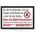 Produktbild Kein Hundeklo Kunststoff Schild lustig (Singen/Klatschen), Kunststoff Schild Hunde kacken verboten - Verbotsschild/Hundeverbotsschild, Verbot Hundeklo/Hundekot / Hundehaufen/Hundekacke