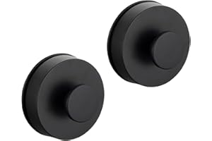Zfseyuh Gancio Ventosa 2 Pezzi Ganci Appendiabiti per Asciugamano Nero Riutilizzabile Ganci Ventosa Extra Forte per Cucina Doccia Finestre Soggiorno, Massimo 3 kg