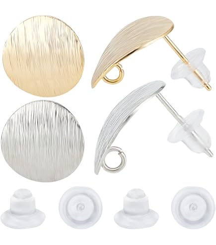 VILLCASE Ohrstecker Verschluss Set – 100 Schmetterlingsclips Aus 925 Silber & 100 Transparente Silikonstopper