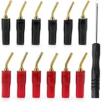 Spine Banana Meiriyfa Flessibili - Connettori Audio Oro Per Cavi Altoparlanti E Amplificatori (4 Pezzi) - Foto 4