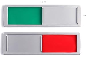 PROMESSA-DESIGN FREI - BESETZT Schild XL - Mit Schieber - Universal - Frei Besetzt Schiebeschild - Klebeschild - 17,5 x 5 x 0,7 cm - Montage: 3M Klebefläche - Schilder mit Schiebefunktion.