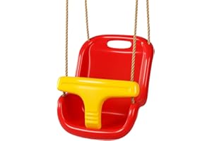 CHILDWOOD PLAY Outdoor Baby Swing Seat Attachment for Garden with Safety Strap and Adjustable Ropes - High Backed Toddler Swing Seat Attachment - Garden Climbing Frame Accessories