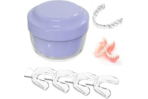 lomonmen Scatola Dentale con Cestello,Scatola Portatile Pulizia delle Protesi per la conservazione e l'immersione dei paradenti,Pulizia dei Dentiera Portamateriali da Viaggio (Viola)