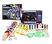 NeonGlo - 220 pcs party kit with Glowing Stick Bracelets, 3D and glow ball Connectors, UV Neon Face Paint, Nail Varnish, Tattoo stickers, Glasses, Shoe Laces, Bunny Ears / Hair Clip Barrettes with free ideas booklet - Mixed colours