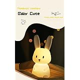 SOLIDEE Lampada Camera Bambini, Silicone Luce Notturna Neonato, 7 Multicolori LED, LED Ricaricabile Lampada da Notte Per Bamb