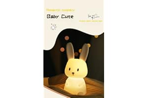 SOLIDEE Lampada Camera Bambini, Silicone Luce Notturna Neonato, 7 Multicolori LED, LED Ricaricabile Lampada da Notte Per Bambini Regalo Neonato Cameretta Bambino