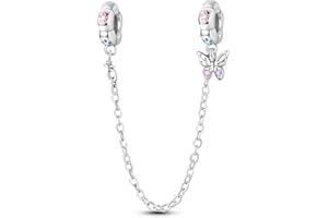 CYMYSS Charms Femme Charms et Breloques pour Femme 925 Argent Chaîne de Sécurité Spacer Stopper Stoppeur/Bloqueur Perles Cadeaux pour votre petite amie, votre mère