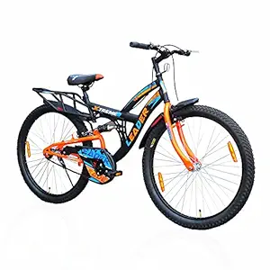 Leader Xtreme MTB 26T IBC Mountain Bicycle/Bike Without Gear Single Speed with Rear Suspension for Men - Black/Fluro Orange Ideal for 10+ Years , Frame: 18 Inches