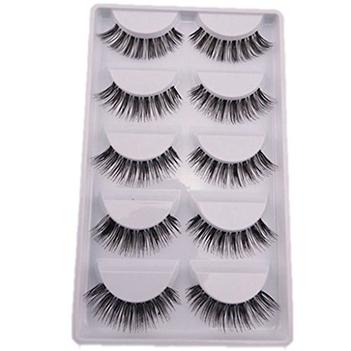 Bomien Natural Look Fake Eye Lash False Eyelashes Extension Makeup 5 Pairs