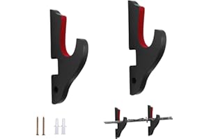 MAIXIANGGUOJI Sword Wall Mount, 1-Tier Padded Wall Mount Adjustable Katana Stand Sword Display Holder for Wakizashi Tanto Genji Cosplay Blade Tanjirou Demon Slayer Weapon Rack (Black, 2 Pcs)