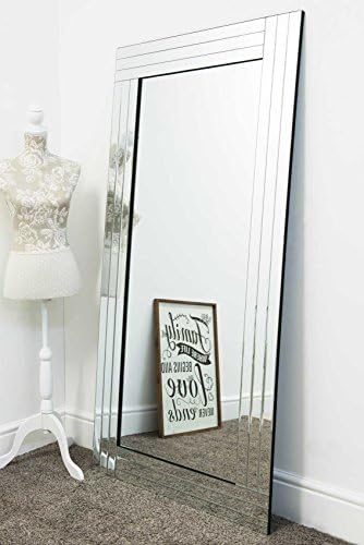 Online Furniture World Orkney Large Bevelled Frameless Mirror 174cm x 85cm