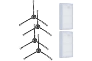 DONKIVVY Kit di 6 filtri laterali per robot aspirapolvere Medion MD16192 MD18500 MD18501 MD18600, 2 filtri HEPA, 4 spazzole laterali