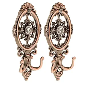 Imported 2 pcs Vintage Copper Oval Curtain Hanger Tieback Wall Mounted Hook Holder