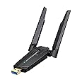 NALACAL AXE5400 WiFi 6E USB Adapter, Tri-Band Long Range USB WiFi Adapter for Desktop PC Laptop 6GHz 2402Mbps + 5GHz 2402Mbps + 2.4G 574Mbps, Ultra-Low Latency WiFi 6 USB Adapter for Windows 11/10