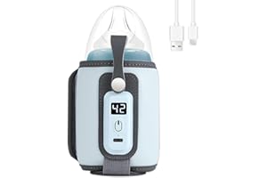 mizikuu Chauffe Biberon, chauffe aliments pour bébé portable température réglable sac chauffe lait maternel chauffe thermostat avec Minuterie Numérique Affichage LCD Contrôle pour tous les biberons