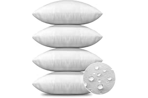 JOTOM Outdoor Cushion Inserts 45x45cm Waterproof Premium Cushion Inner Pads 18"x18" Pillows Filling Set of 4 Decorative Square Pillow Inserts Sofa Pillow Stuffer Patio Garden Blench Couch Bed Cushions