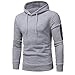 Produktbild Herren Kapuzenpullover VENMO Hoody Sweatshirt Kapuzenpullover Hoodie mit Herren Kapuzenpullover Strickpullover Hoodie Plaid Kapuzenjacke mit Kapuze Sweatshirt Tops Mantel Outwear (XL, Gray)
