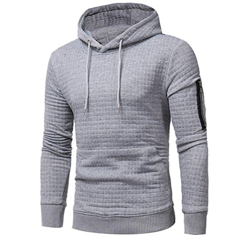 Preisvergleich Produktbild Herren Kapuzenpullover VENMO Hoody Sweatshirt Kapuzenpullover Hoodie mit Herren Kapuzenpullover Strickpullover Hoodie Plaid Kapuzenjacke mit Kapuze Sweatshirt Tops Mantel Outwear (XL, Gray)