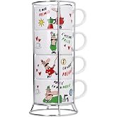 Bialetti - 4'l&uuml; İstiflenebilir Cappuccino Fincan Seti - Karma Renkli - Porselen