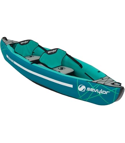 Sevylor Charleston Kayak, Aufblasbar Für 2 Personen, Drop-Stitch Boden, Max. 196 Kg – Inkl. Zubehör