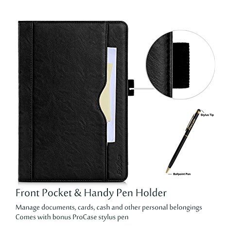 ProCase Schutzhülle Samsung Galaxy Tab A 9.7 Kunstleder Schutz Hülle Ständer Displayschutz (9.7 inch, SM-T550 P550), mit mehreren Blickwinkeln, Schlaf/Wach Funktion, (Schwarz) - 5