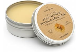 TK WOODWORKS Handcrafted Beeswax Wood Care Balm & Polish - Non-Toxic - Food Safe Wood Finish & Sealer for Cutting Boards, Toys, Utensils, Butcher Block & Wooden Spoons, Eco-Friendly