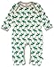 loud + proud Unisex Baby 258 Full Animal Print Footies, Green (forest Fo), 0-3 Months (Manufacturer size: 50/56)