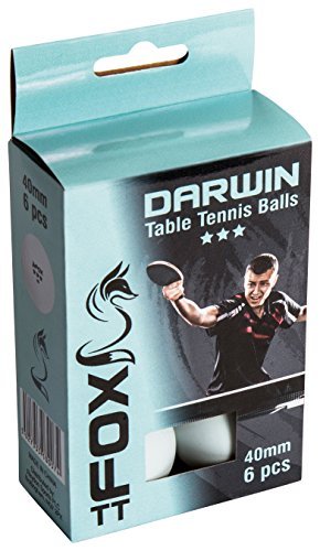 Fox TT Darwin 3 Star Table Tennis Balls (Pack of 6) - White by Fox TT