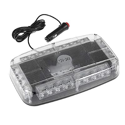XZANTE LumièRe De Stroboscope De Toit De Voiture 24 LED Clignotant d'urgence Voyant D'alarme Lampe Police Voiture Camion De Pompier Toit Lampe De Poche Beacon Dc12V-24V