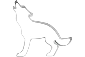 BekkiB - Stampino per biscotti "Wolf ulend" – ca. 8 cm, tagliapasta in acciaio inox, lavabile in lavastoviglie – 880730