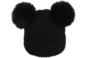 Topgrowth Cappello Bambina Berretti Invernali Ragazza Crochet Cappello A Maglia Bimbo Caldo Cappello Doppio PON di Pelliccia Bambino Unisex