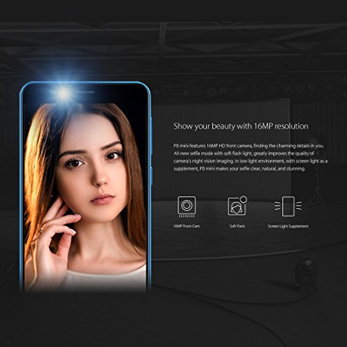 Elephone P8 Mini 4G Smartphone Ohne Vertrag 5.0 Zoll 1080P FHD IPS Android 7.0 Octa Core Dual SIM 4GB RAM+64GB ROM 16MP Vordere Kamera und 13MP+2MP Dual Hintere Kameras Fingerabdruck ID(Blau)
