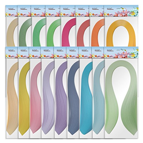 Juya Papier Quilling Set 1700 Streifen 17 Farben 42cm Länge / Streifen Papierbreite 5mm - 4