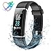 Produktbild Mpow Fitness Armband mit Pulsmesser, Wasserdicht IP68 Fitness Tracker LCD-Display Farbbildschirm (5-Level-Helligkeit) 14 Trainingsmodi Vibrationsalarm Anruf SMS Beachten mit iOS Android Handy