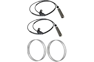 CANJPTON Compatibile con BMW Serie 1 3 E46 E81 E82 E88 E90 E91 E93 2 sensori di velocità della ruota ABS, sensore ABS e anello sensore ad anello ABS 48 denti posteriore sinistro destro 34526762466