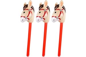 Mrisata Pferdestock Aufblasbar 37 * 13,5 Zoll Aufblasbarer Pferdestock Kinder Aufblasbare Pony Stick Thema Party Dekoration