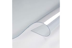 GENERIC DESIGNERS247 STRONG THICK PVC CRYSTAL CLEAR PLASTIC TABLE CLOTH PROTECTOR WATERPROOF USE AS A PROTECTIVE SHIELD SEE THROUGH VINYL OILCLOTH 140cm x 250cm (54" x 98" inches rectangle) 2.5 Metres Long