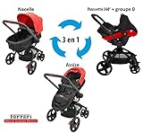 Migo Ferrari Kinderwagen 360°, 3 in 1, mit Babyschale...