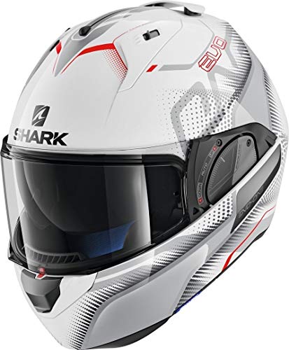 Shark Casque moto EVO-ONE 2 KEENSER WSR, Blanc/Rouge, M