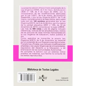 Ley orgánica de educación / Organic Education Act: Modificada por la Ley Orgánica 8/2013, de 9 de diciembre