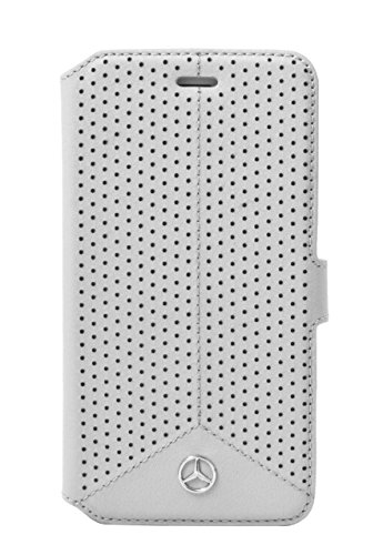Mercedes Pure Line Perforated Leather Book Type Case for 4.7-Inch iPhone 6/6S - Grey